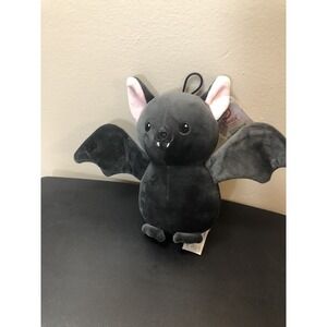 Fiesta Black Bat Plush 11" Stuffed Animal Toy with Pink Ears Halloween
